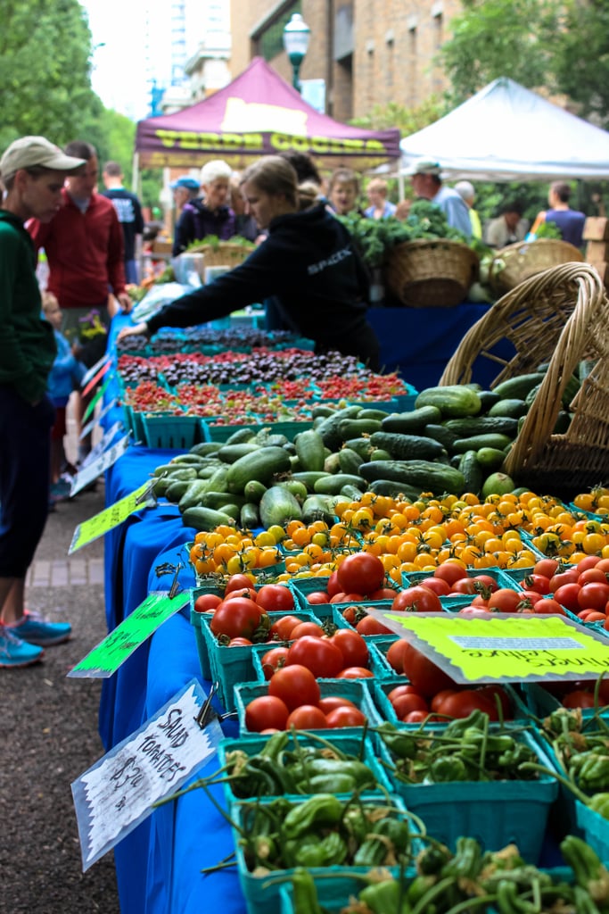 If you're in the city on Saturday, be sure to swing by the Portland Farmers Market. Housed on the main lawn within the Portland State University campus, this market has it all. Fresh fruit, vegetables, flowers, fish, meat, cheese, and wine — all being sold by local vendors with warm welcomes and smiling faces.