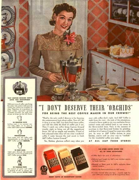 What a cheater! Can you believe she uses a coffeemaker for social gatherings instead of making it from scratch?