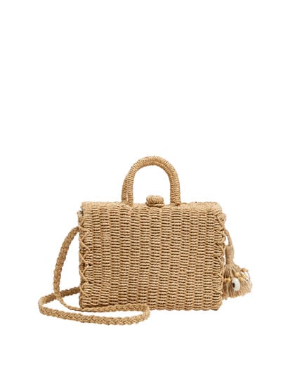 pull&bear Crossbody box bag with shell detail