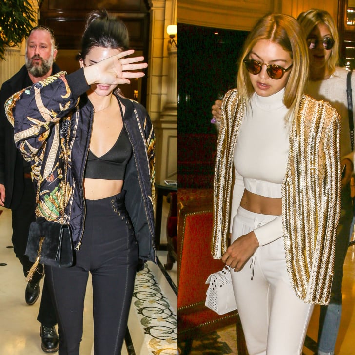 Gigi Hadid And Kendall Jenner Style At Balmain Popsugar Fashion