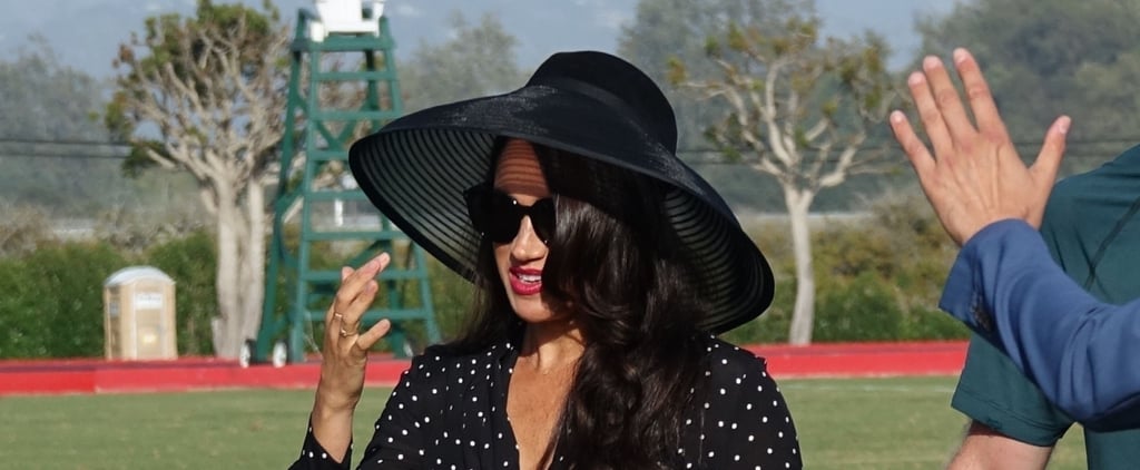 Meghan Markle Wears a Polka-Dot Blouse to Harry's Polo Match