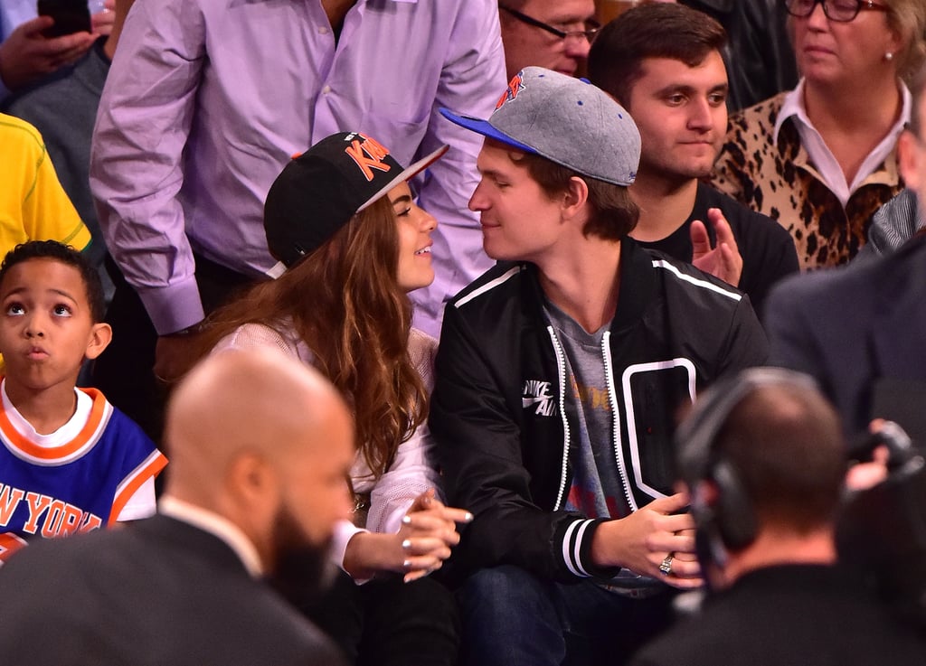 Ansel Elgort and Girlfriend at Knicks Game November 2015