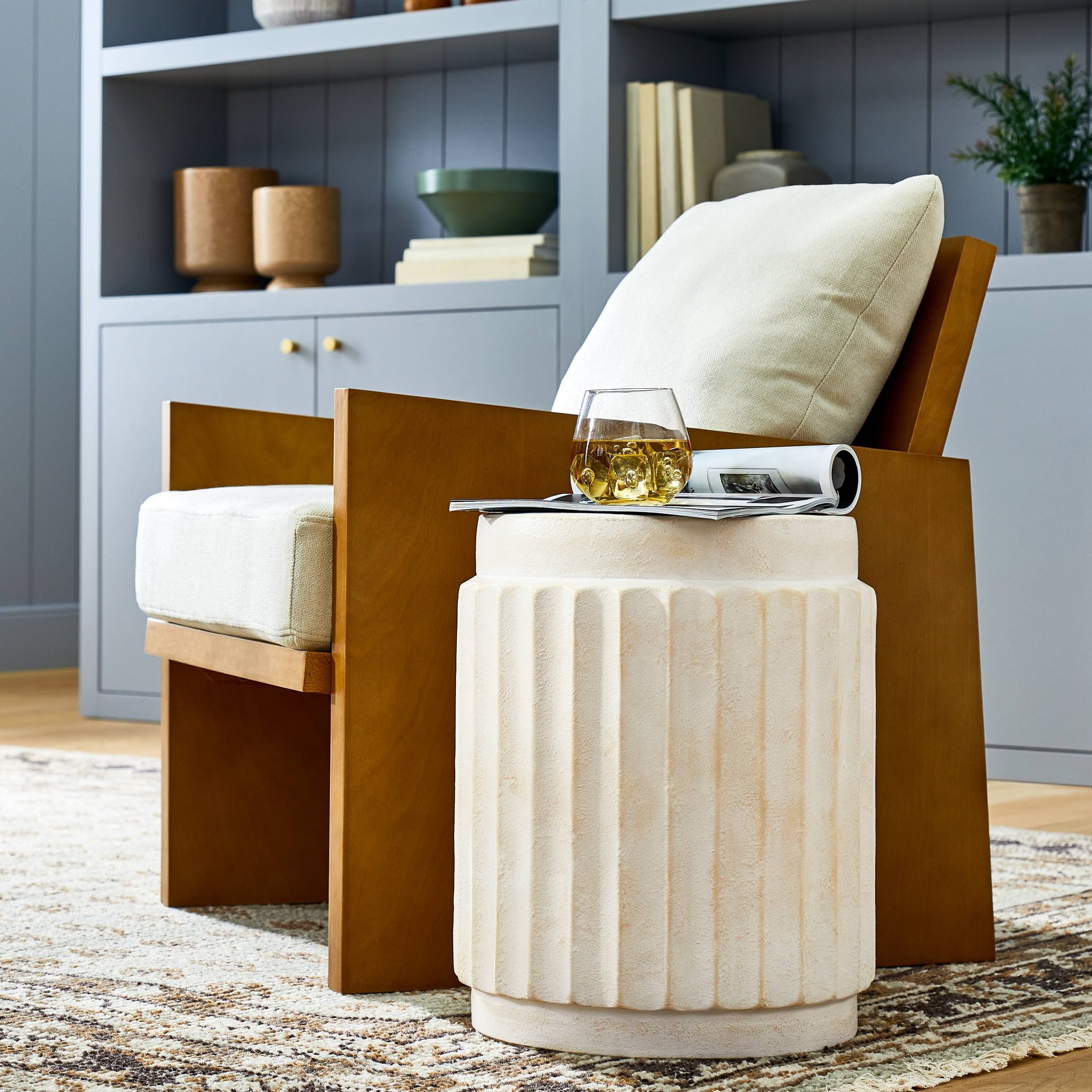 A Wood Accent Chair Threshold With Studio McGee Duchesne Wood