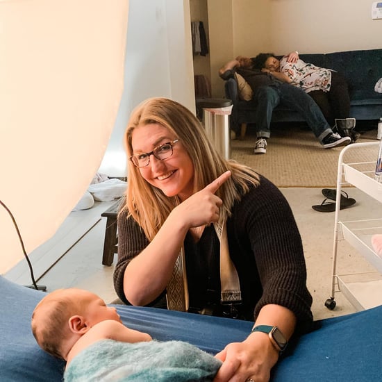 New Parents Asleep at Their Newborn Baby's Photo Shoot