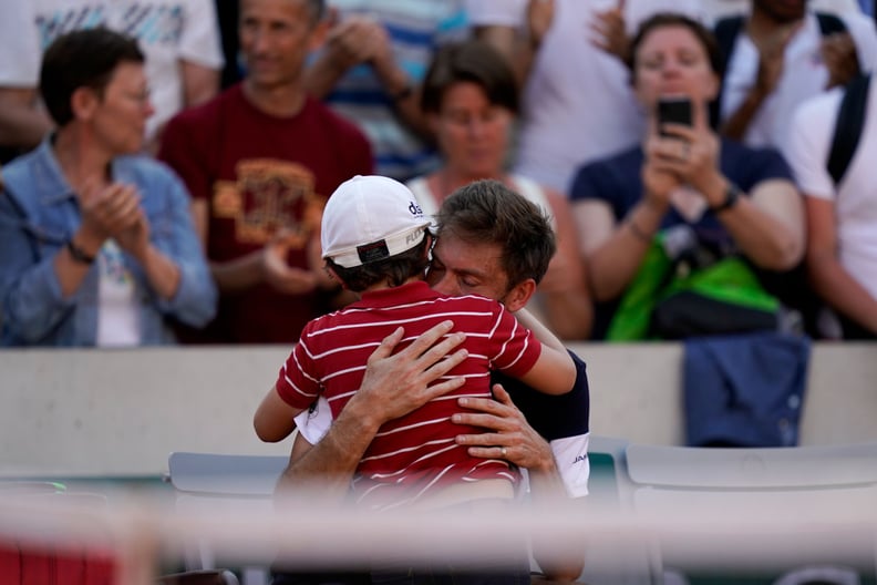 Nicolas Mahut and His Son After His French Open Loss