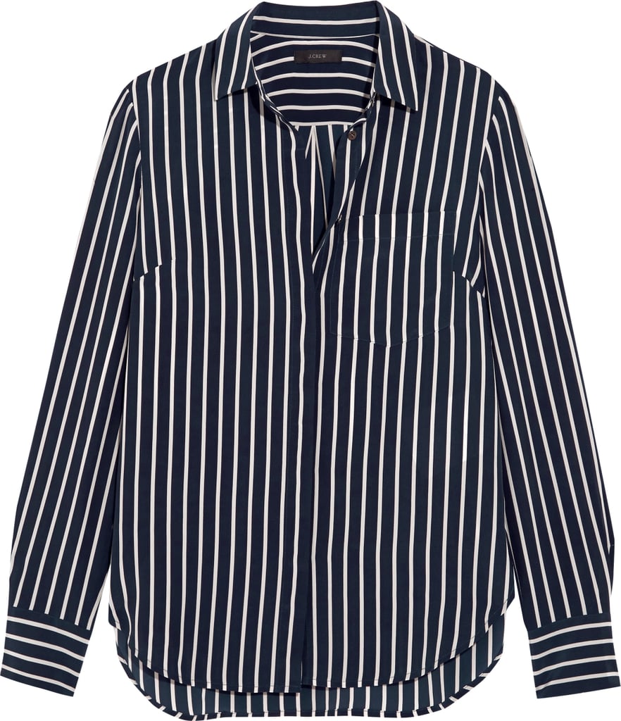 Striped Silk Crepe de Chine Shirt ($170)