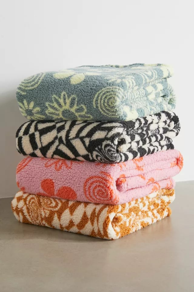 A Cozy Blanket: Urban Outfitters Printed Sherpa Throw Blanket