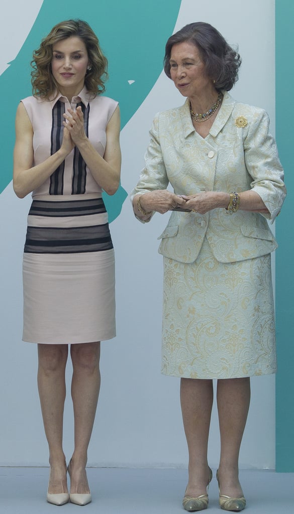 Queen Letizia's Pink Collared Dress June 2016