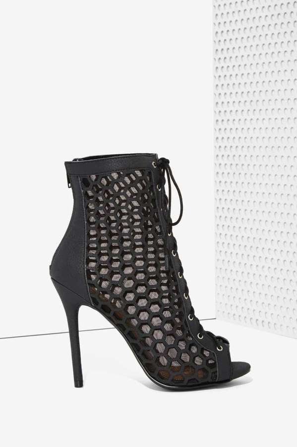 Nasty Gal Lace-Up Vegan Leather Bootie ($88)