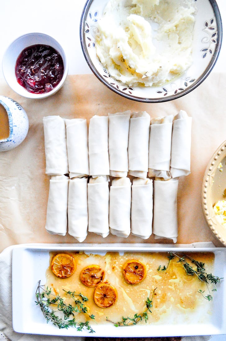 Seal egg rolls shut. Thanksgiving Leftovers Egg Roll Recipe