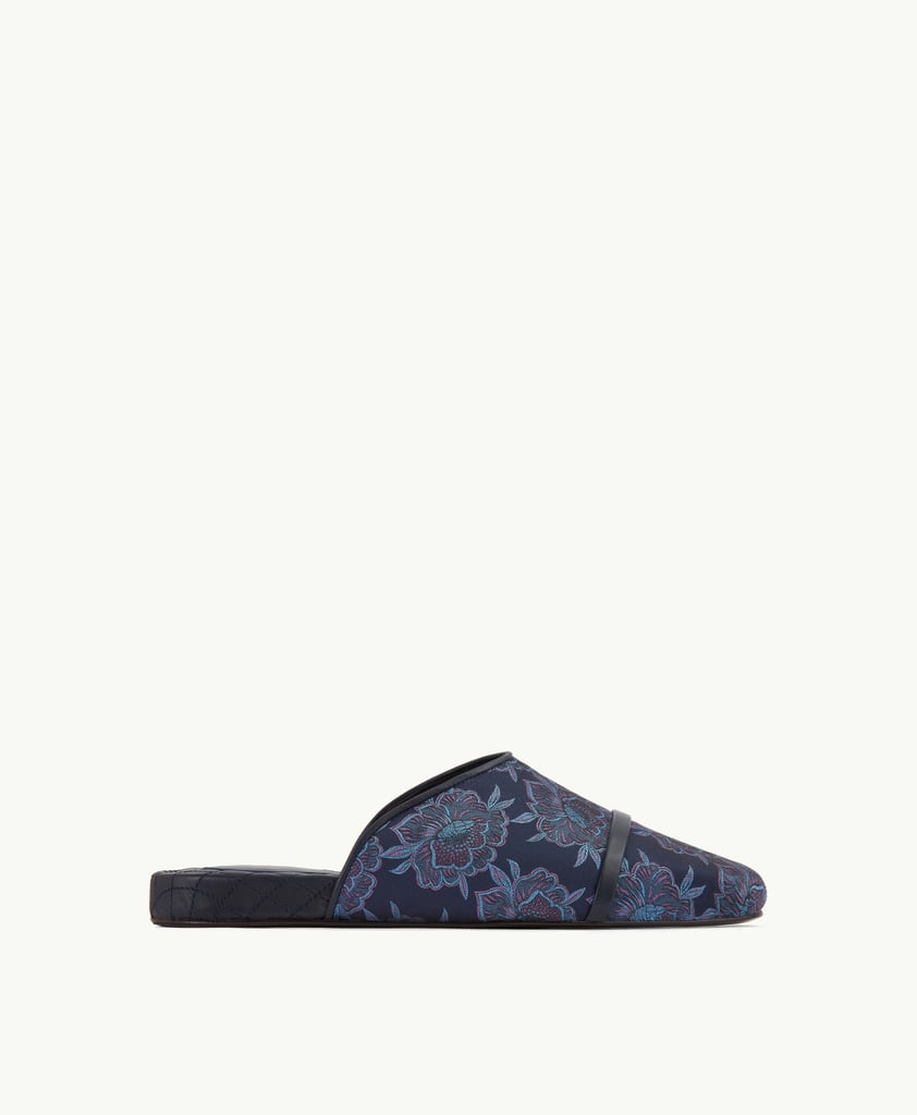 Malone Souliers x Bridgerton Rene Blue Jacquard Loafers