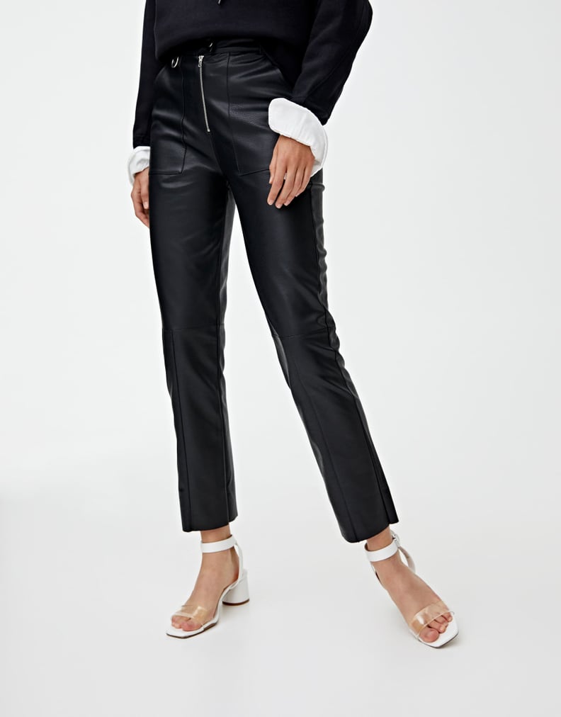 Pull&bear Zipped Faux Leather Pants