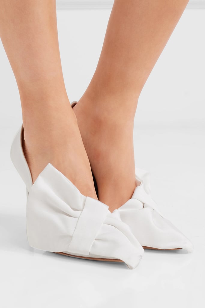 formal pumps with grosgrain ribbon bow