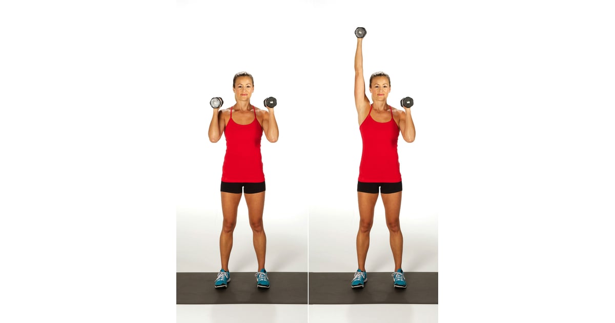 Single Arm Overhead Shoulder Press Best Dumbbell Arm Exercises Popsugar Fitness Photo 11 