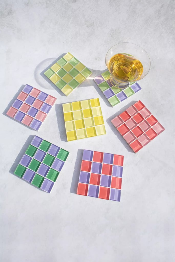 Home Gift: Subtle Art Studios Checkered Glass Tile Coaster