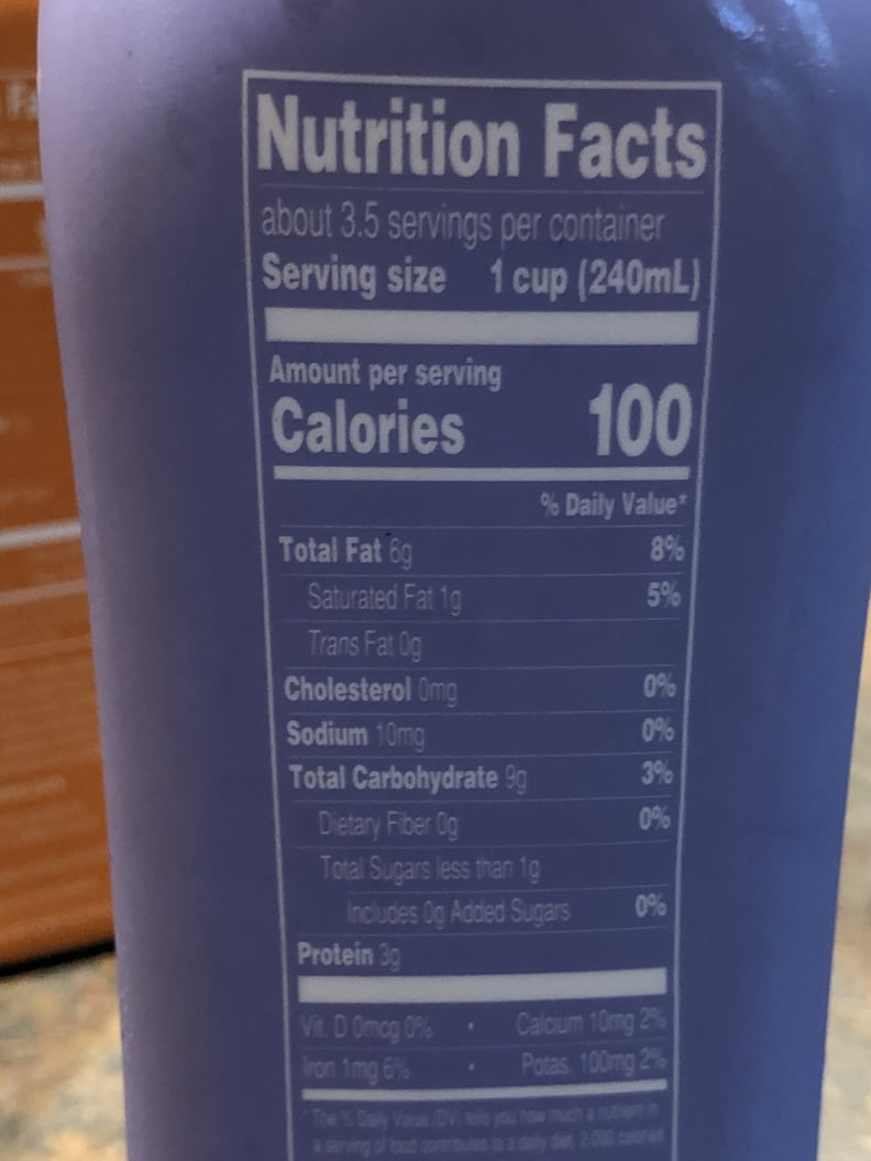 Nutritional Info of Plain Trader Joe's Cultured Cashew Beverage