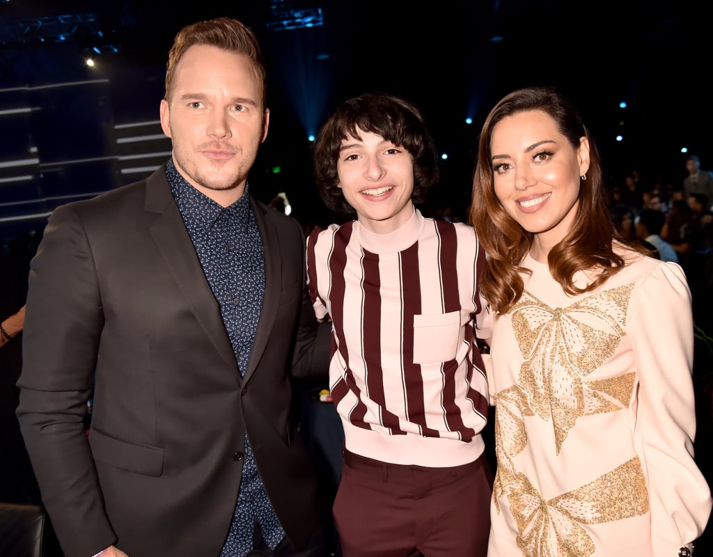 Chris Patt, Finn Wolfhard, and Aubrey Plaza