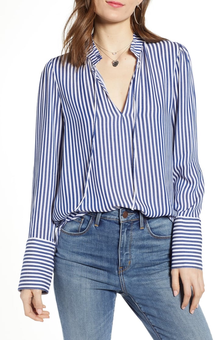 Treasure & Bond Stripe Ruffle Neck Shirt | Best Tops for Women 2019 ...