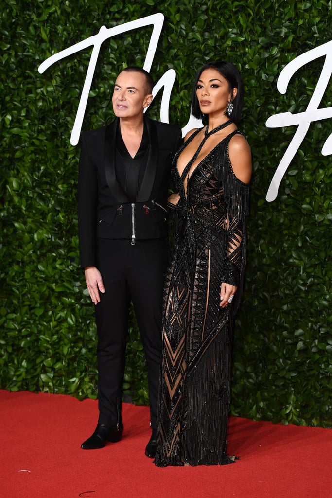 Julien Macdonald and Nicole Scherzinger at the British Fashion Awards 2019