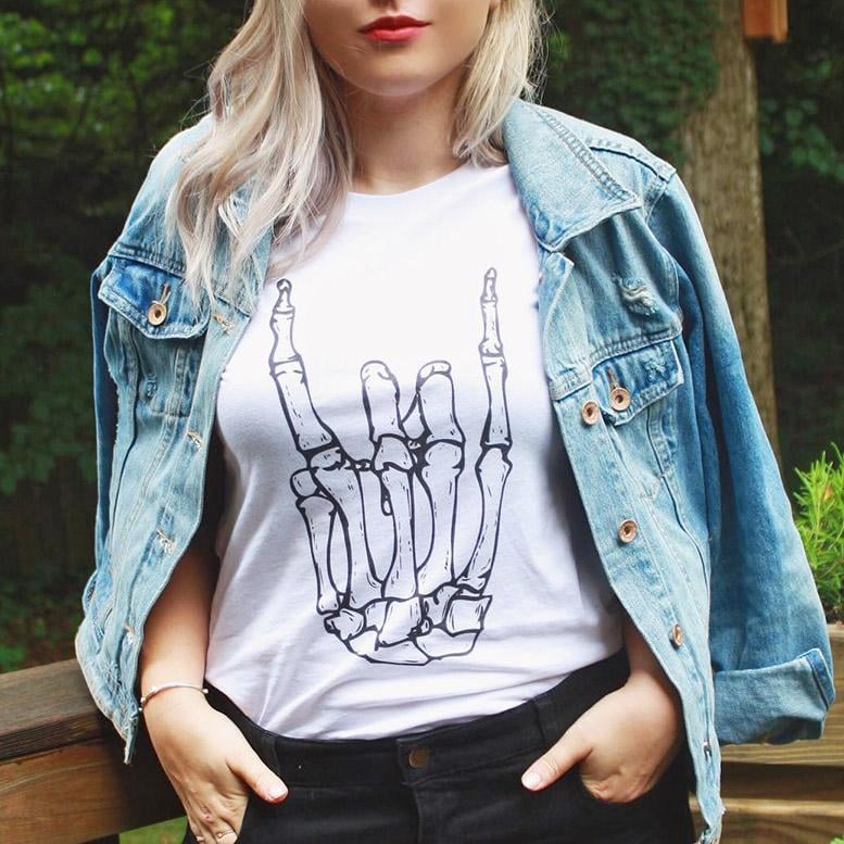Skeleton Rock Hand Shirt | 10 Scarily 