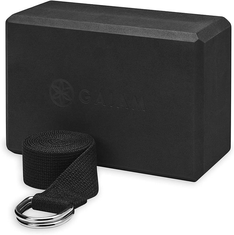 Gaiam Yoga Block + Yoga Strap Combo Set