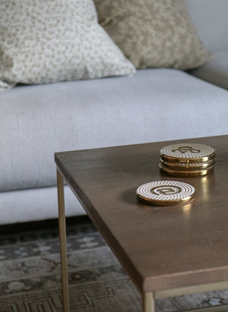 Decorative Coasters: Effortless Composition Gold and White Social Coasters