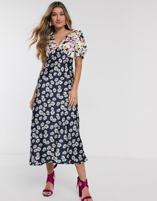 ASOS Design Satin Tea Dress | Best Floral Dresses 2020 | POPSUGAR ...