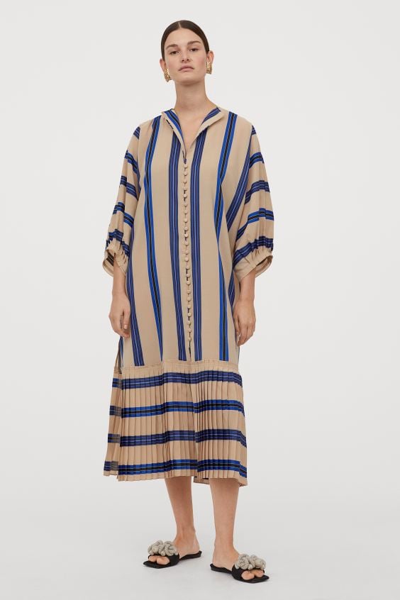 H&M Striped Button-front Kaftan