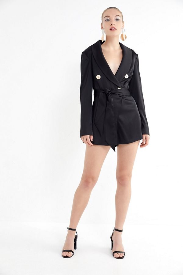 Finders Keepers Pompeii Plunging Wrap-Front Romper