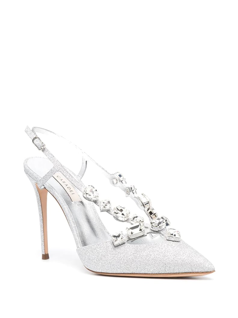 Casadei Crystal Detail Glitter Pumps