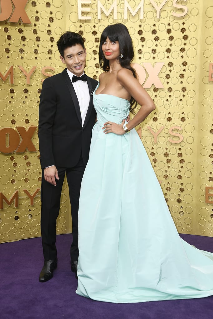 Manny Jacinto and Jameela Jamil at the 2019 Emmys