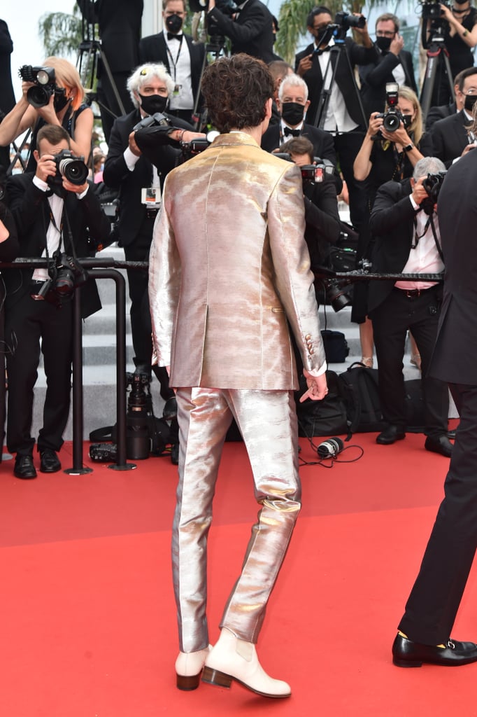 Timothée Chalamet Wears Silver Suit Outfit to Cannes: Photos