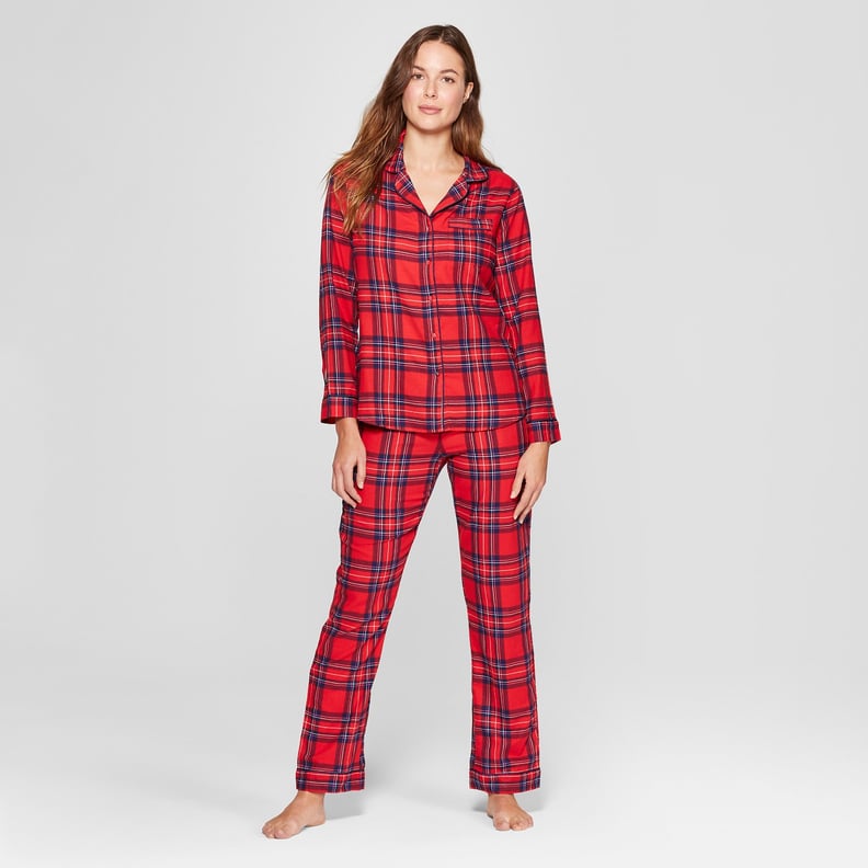 Gilligan & O'Malley Flannel Notch Collar Pajama Set