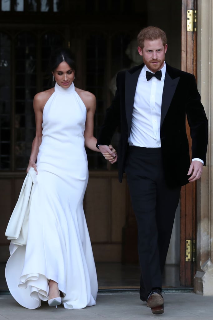 Of course, her Stella McCartney reception dress confirmed that Meghan's shoulders deserve the spotlight, and a halter might be the best way to shine the light where it belongs.