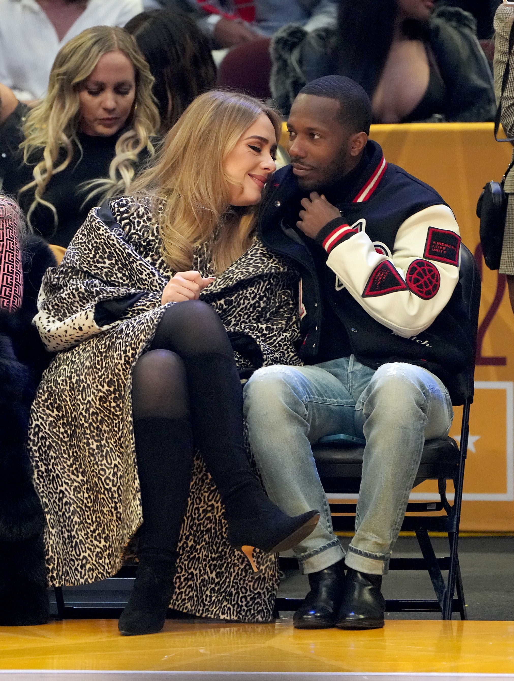 CLEVELAND, OHIO - FEBRUARY 20: (L-R) Adele and Rich Paul attend the 2022 NBA All-Star Game at Rocket Mortgage Fieldhouse on February 20, 2022 in Cleveland, Ohio. NOTE TO USER: User expressly acknowledges and agrees that, by downloading and or using this photograph, User is consenting to the terms and conditions of the Getty Images License Agreement.  (Photo by Kevin Mazur/Getty Images)
