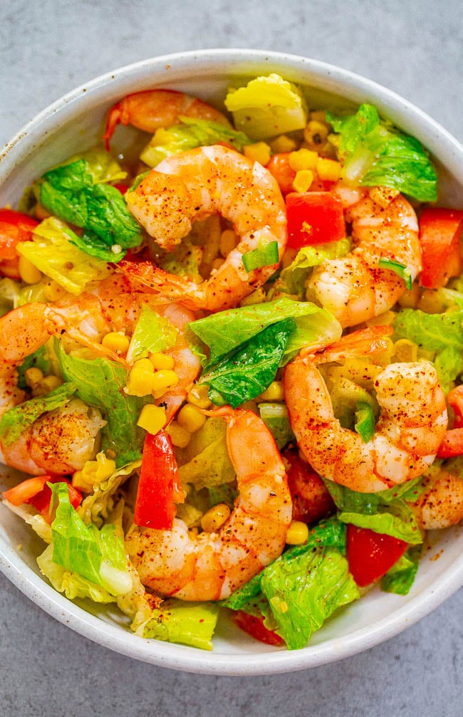 Honey Lemon Shrimp and Corn Salad