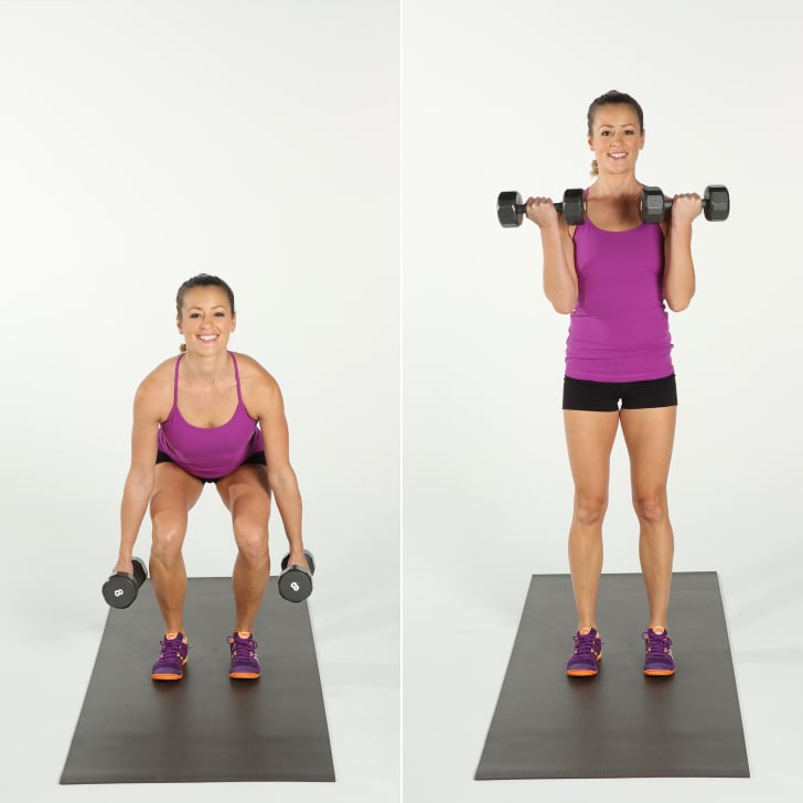 Dumbbell squat curl hot sale press