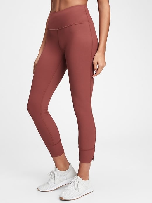 GapFit High Waisted Ribbed Blackout Leggings