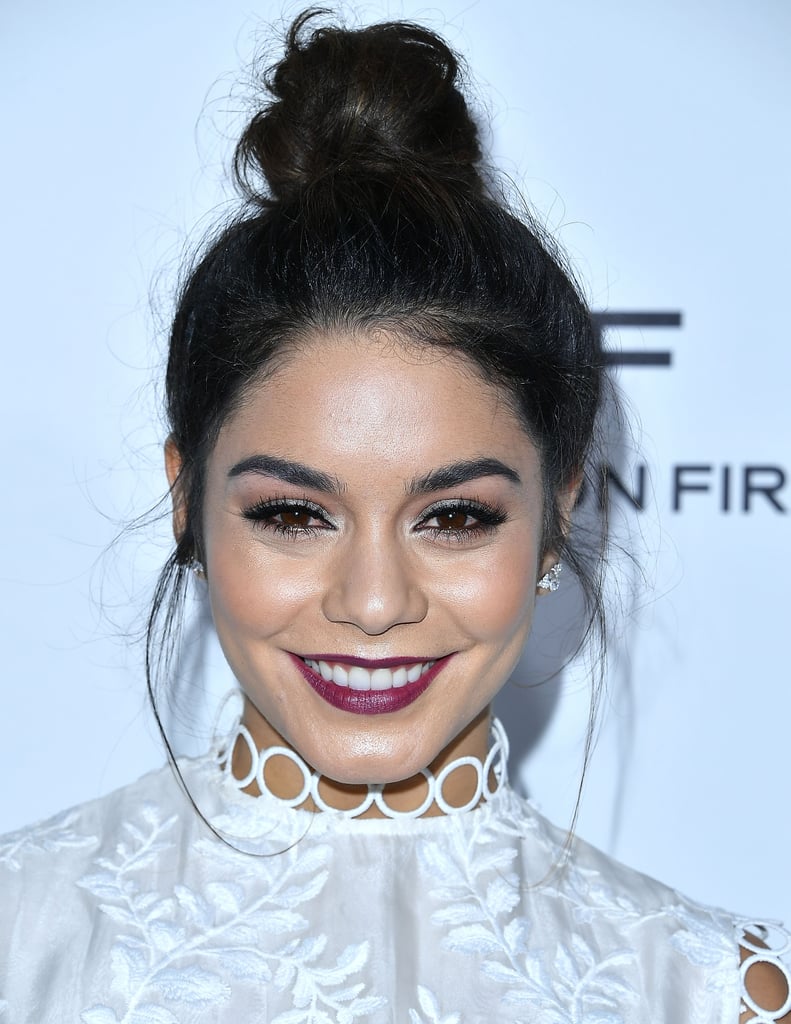 Bold: Vanessa Hudgens
We love how she glams this 'do up with a purplish-red lip.
