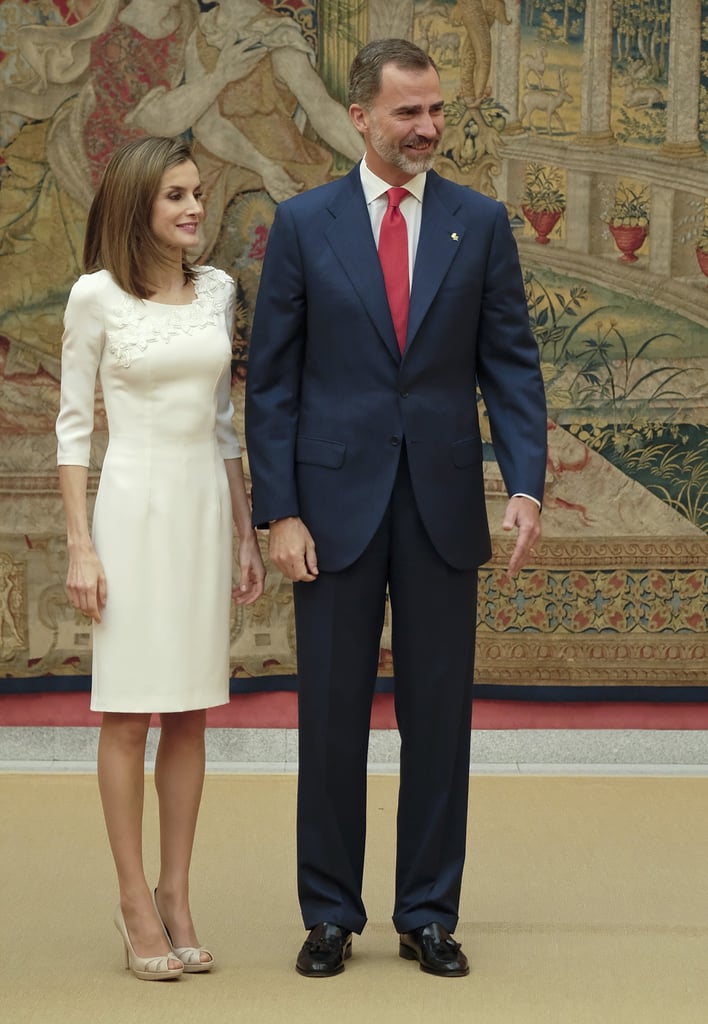 Queen Letizia Wearing a White Dress September 2016