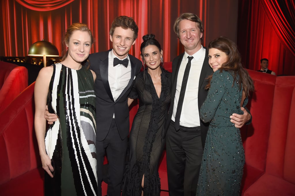 Pictured: Demi Moore, Marisa Tomei, Eddie Redmayne, and Hannah Bagshawe