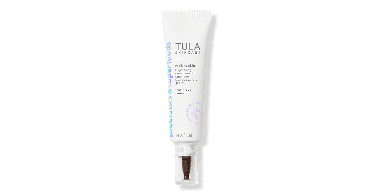 Best Foundations at Ulta Tula Radiant Skin Brightening Serum Skin Tint Sunscreen SPF 30 15