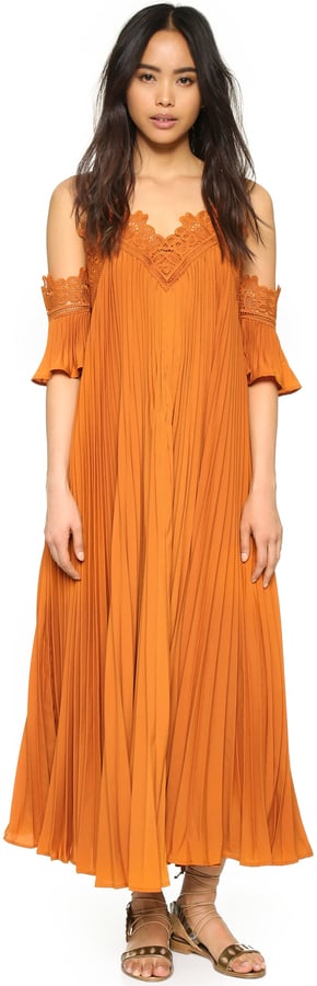 Self-Portrait Pleated Cold Shoulder Gown ($675)
