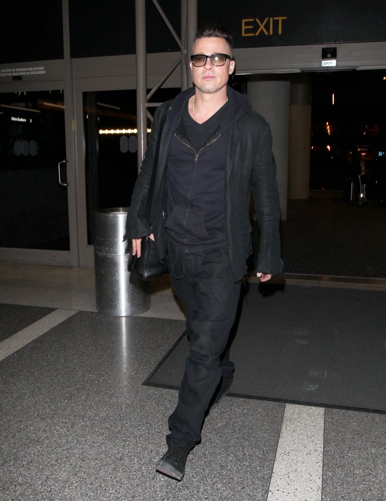 Brad Pitt in All Black at LAX