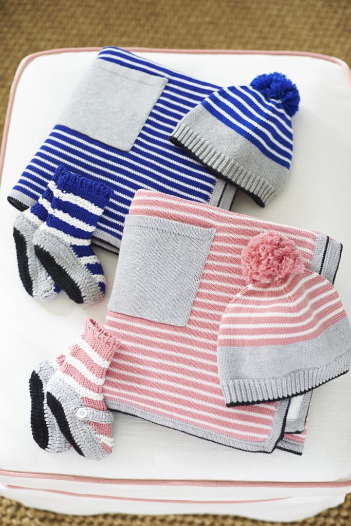Margherita Missoni Striped Pocket Baby Blanket ($59), Margherita Missoni Striped Hat & Bootie Set ($40)