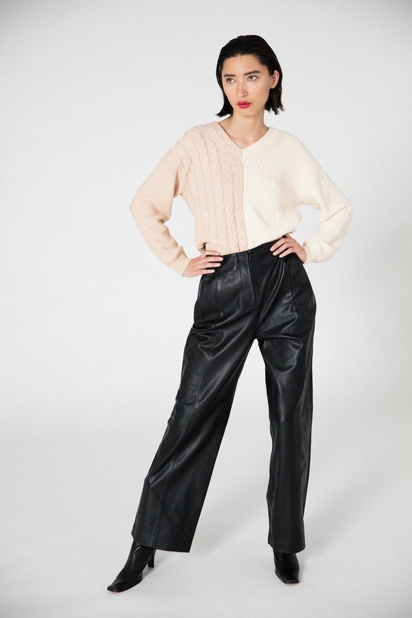 Easy Outfit Idea: Leather Pants | POPSUGAR Fashion