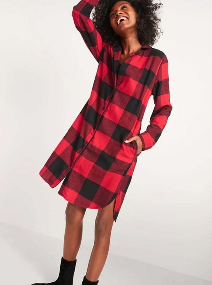 Old Navy Buffalo Plaid Flannel Nightgown For Women Old Navy Matching