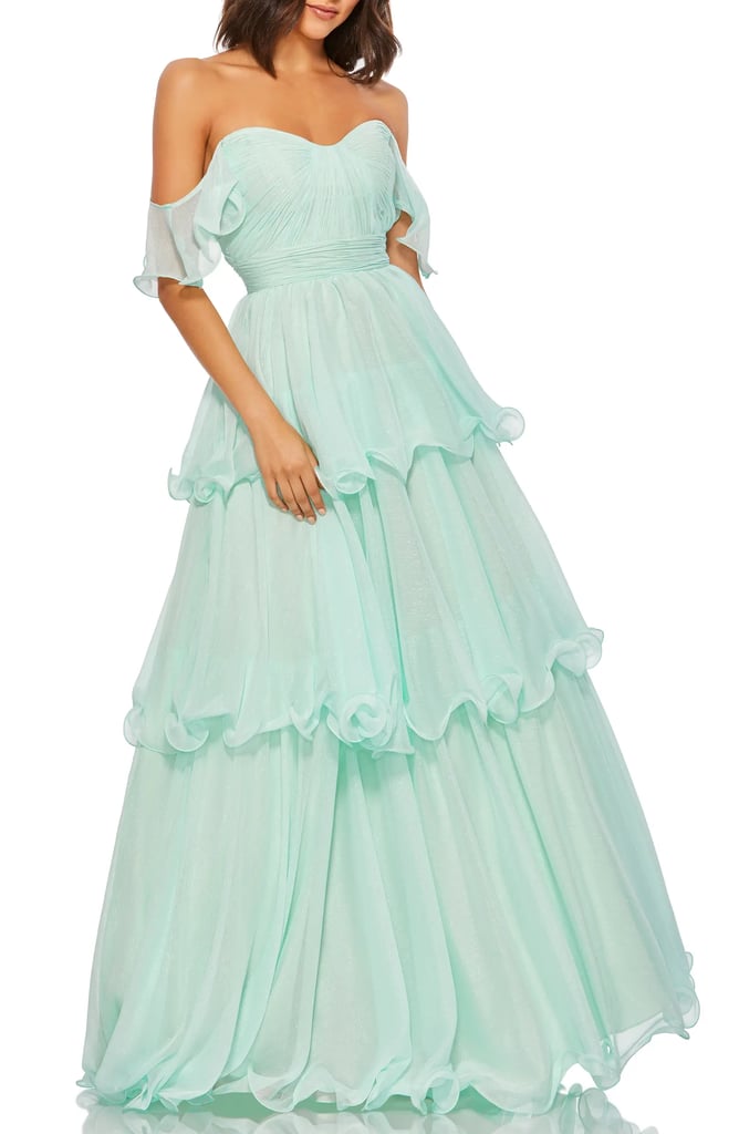 Mac Duggal Tiered Empire-Waist Dress