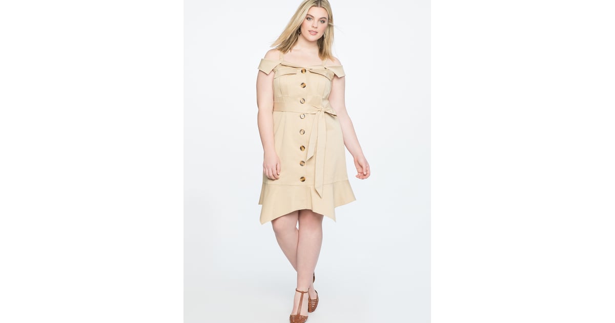 trench coat dress off the shoulder