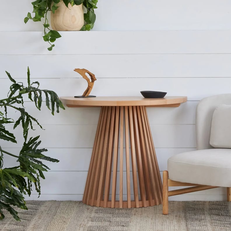 A Wall Table: Avocado Green Wood Entryway Table